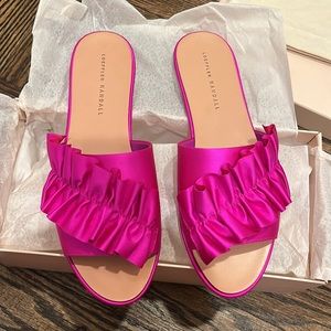 Loeffler Randall Rey Satin Ruffle Sandals